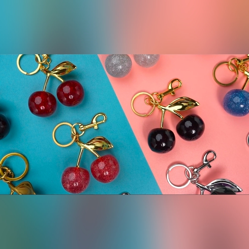 2 High Quality Cherry Charm/Keychain In Premium Resin/Metal - Picture 13 of 13